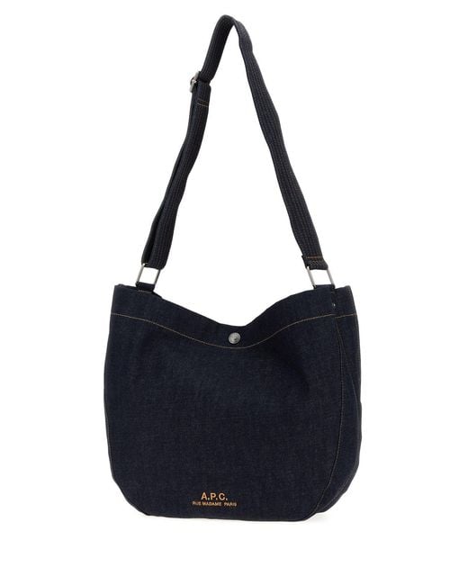 A.P.C. Blue Denim Besace Shopping Bag for men
