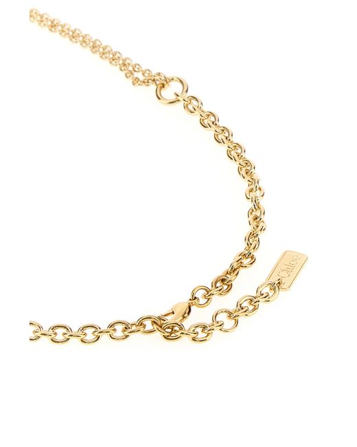 Chloé Metallic Metal Mini Paddington Necklace
