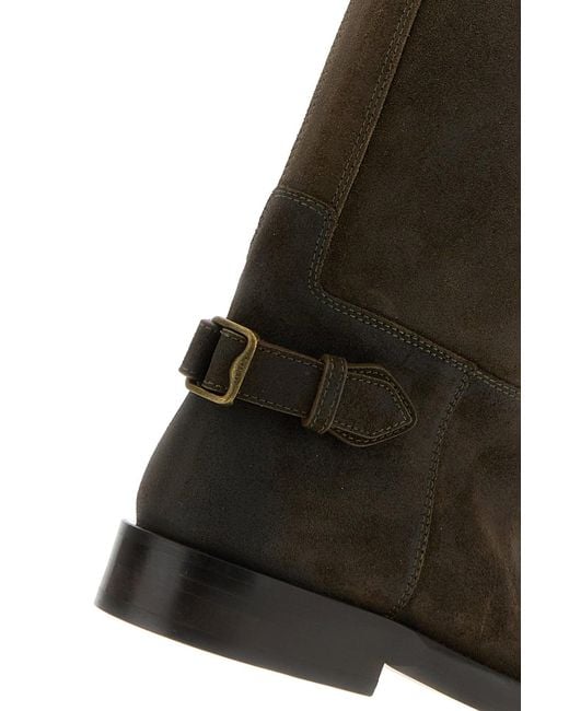 Burberry Black Dark Suede Cavalier Boots