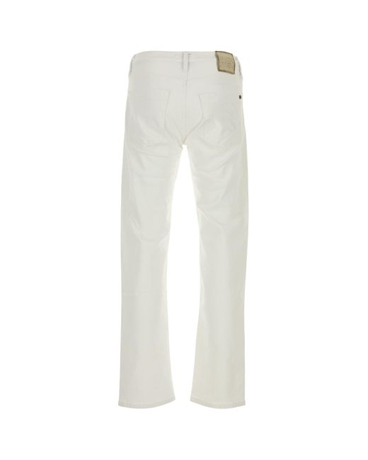 Incotex White Stretch Denim Jeans for men