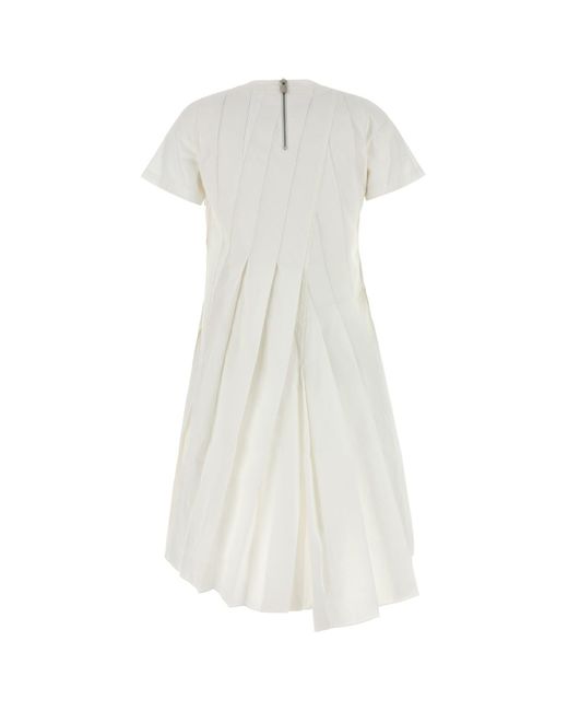 Sacai White Poplin Dress