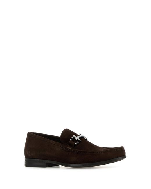 Ferragamo Black Salvatore Suede Grandioso Loafers for men