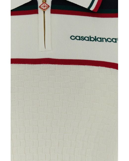 Casablanca White Viscose Blend Polo Dress
