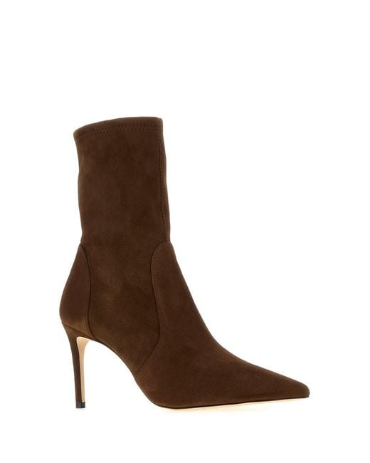 Stuart Weitzman Brown Suede Stuart Ankle Boots