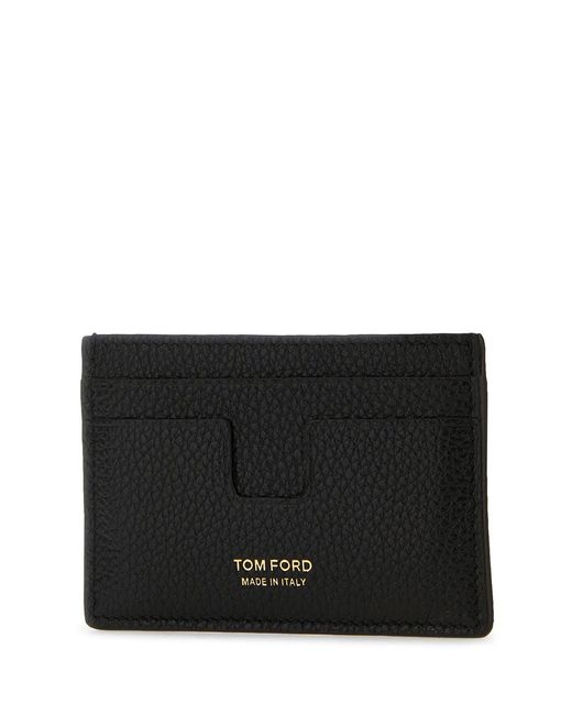 Tom Ford Black Leather Card Holder for men