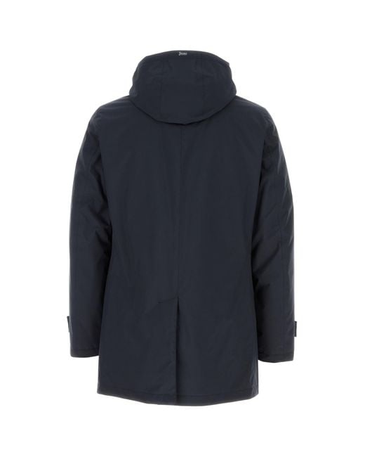 Herno Navy Blue Polyester Down Jacket for men
