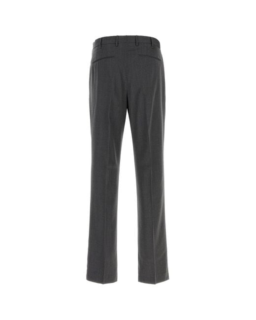 PT Torino Black Dark Grey Stretch Wool Pant for men