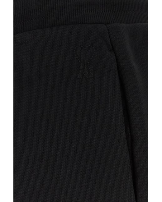 AMI Black Cotton Bermuda Shorts for men