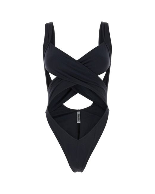 Reina Olga Black Stretch Nylon Exotica Trikini