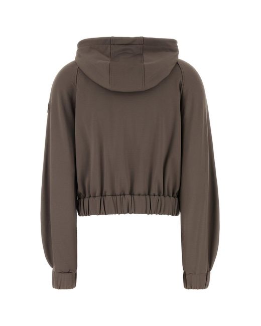 Moncler Brown Mud Stretch Jersey Sweatshirt