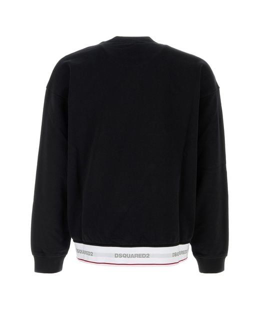 DSquared² Black Cotton Oversize Sweatshirt for men