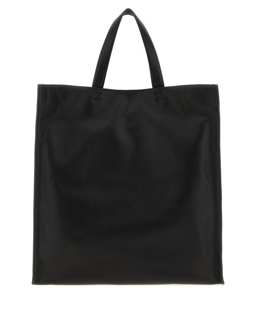 Jil Sander Black Leather Light Shopping Bag for men