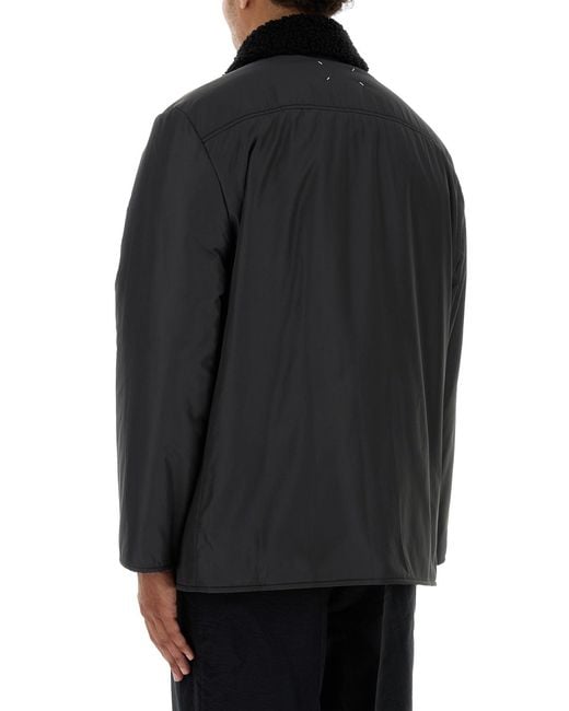 Maison Margiela Black Graphite Polyester Padded Jacket for men