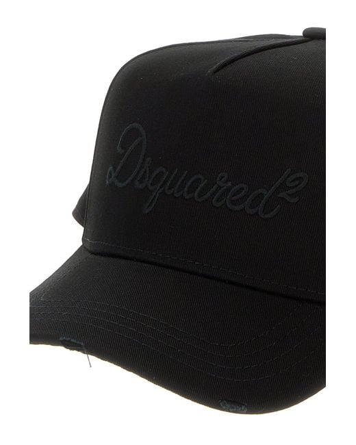 DSquared² Black Cotton Baseball Cap for men
