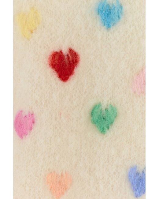 Rose Carmine Pink Embroidered Mohair Blend Sweater