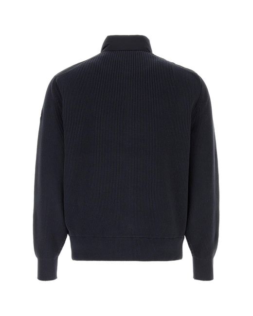 Moncler Navy Blue Cotton Blend Cardigan for men