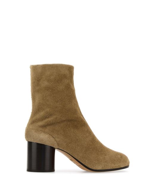 Maison Margiela Brown Suede Tabi Ankle Boots