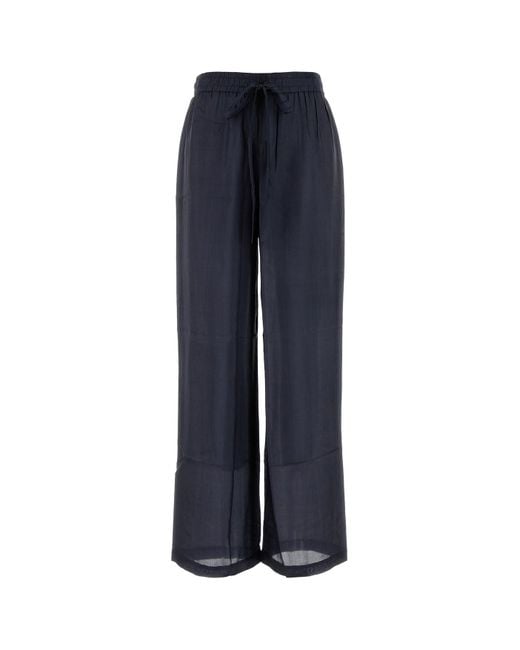 THE ROSE IBIZA Navy Blue Silk Palazzo Pant