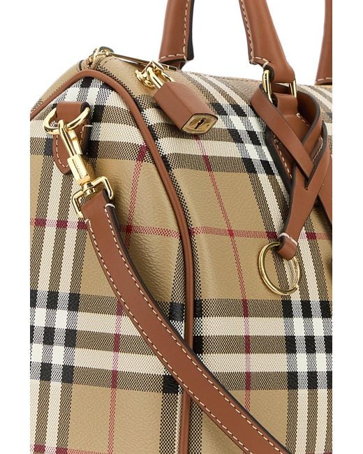 Borsa a mano Check media in tela stampata di Burberry in Multicolor