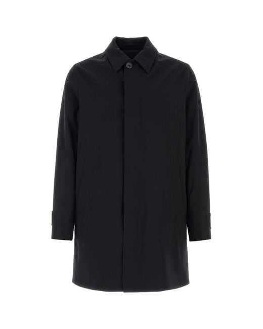 Herno Blue Polyester Raincoat for men