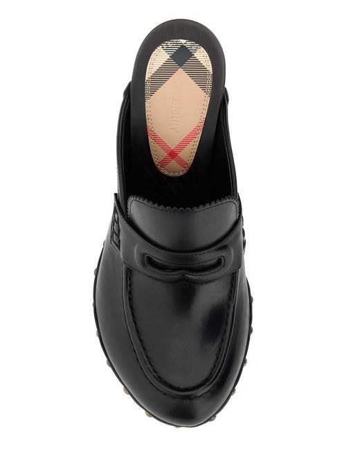 Sabot in pelle nera di Burberry in Black