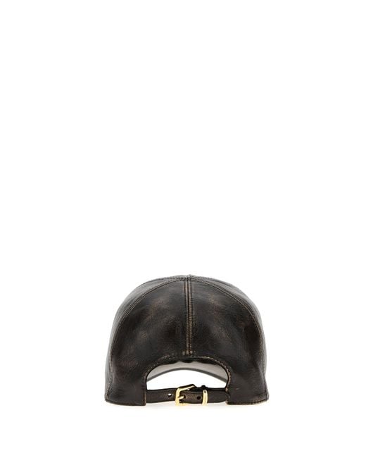 Cappello da baseball in nappa testa di moro di Miu Miu in Black