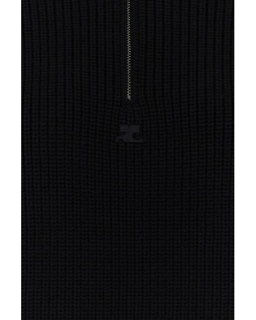 Courreges Black Wool Oversize Sweater