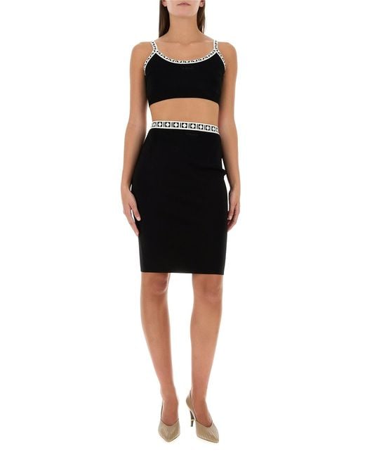 Versace Black Viscose Blend Crop-top