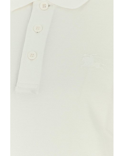 Burberry White Piquet Polo Shirt for men