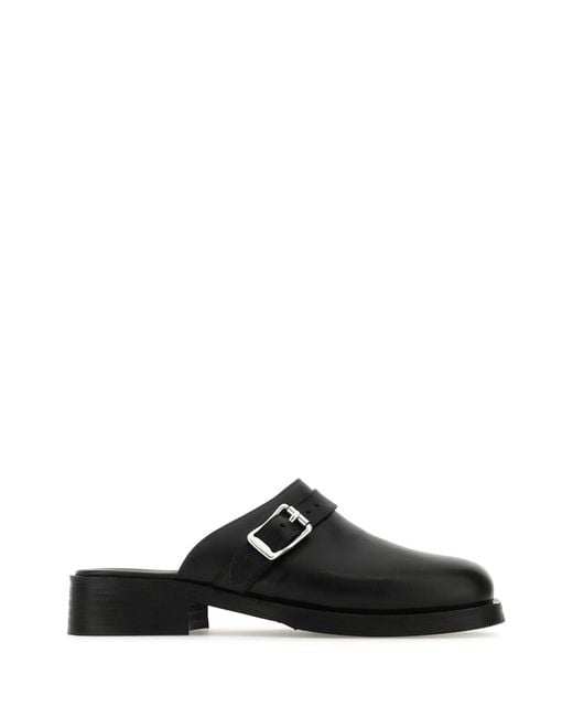 Our Legacy Black Leather Slippers for men