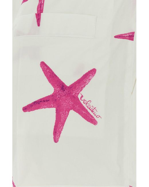 Valentino Garavani Pink Printed Poplin Escape Shorts