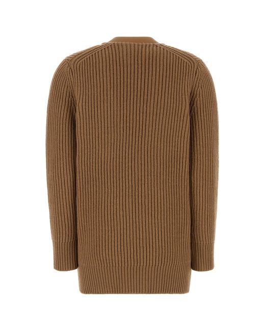 Ferragamo Brown Salvatore Camel Wool Cardigan
