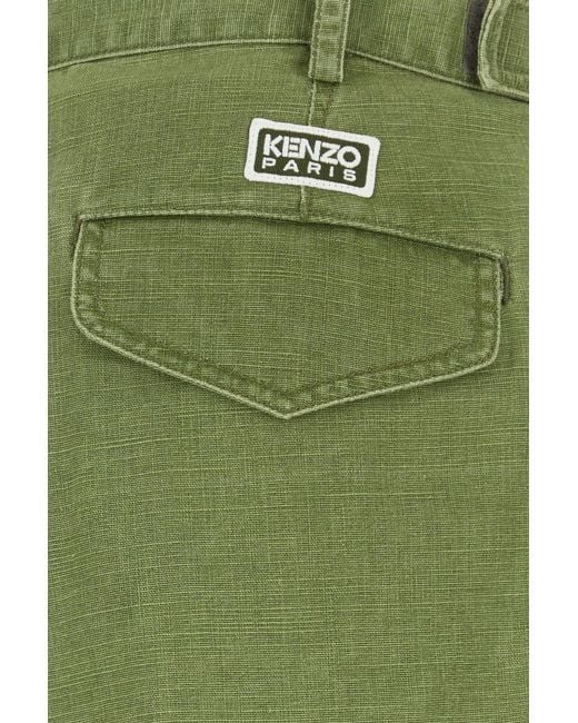KENZO Green Cotton Cargo Pant for men