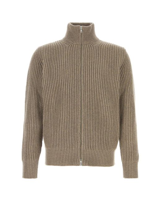 MM6 by Maison Margiela Natural Cappuccino Wool Blend Cardigan for men