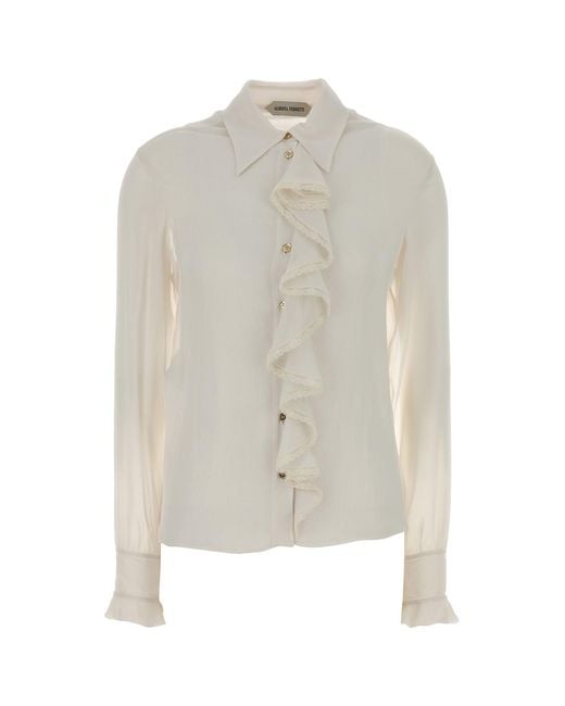 Alberta Ferretti White Regular Solid Shirt