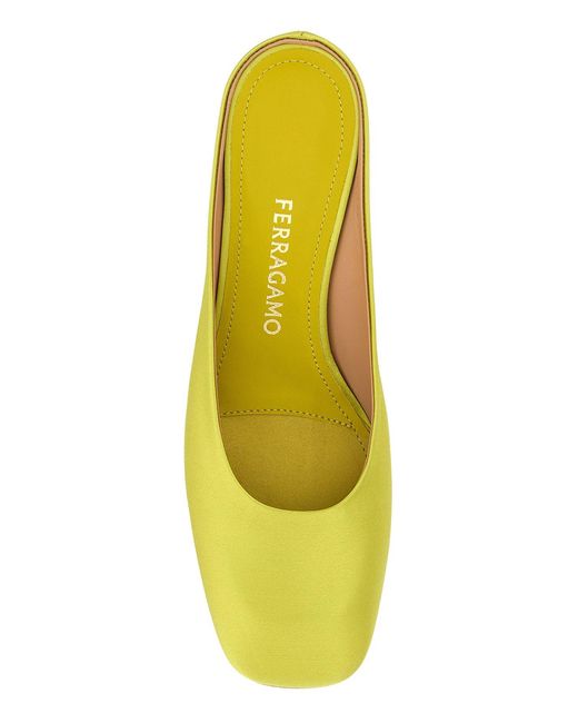 Ferragamo Yellow Slip On Pumps