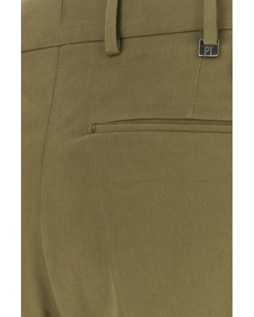 PT Torino Army Green Stretch Cotton Pant for men