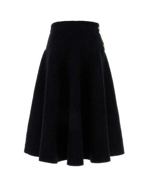 Gonna in misto cotone stretch nero di Bottega Veneta in Black