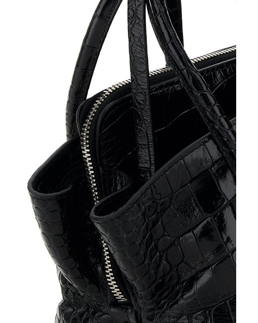 The Attico Black Leather Mini La Passeggiata Handbag