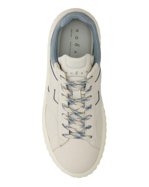 Hogan White Chalk Leather Sneakers