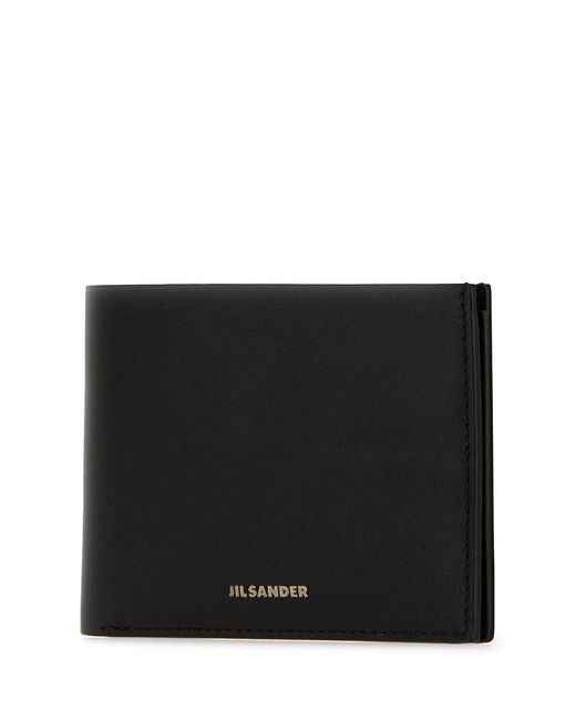Jil Sander Black Leather Wallet for men