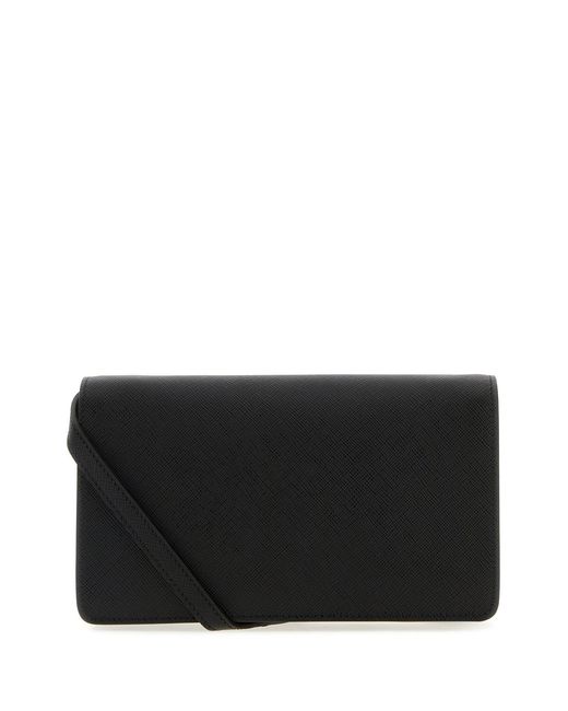 Borsa a tracolla mini in pelle nera di Prada in Black