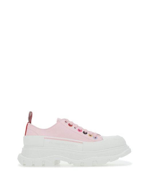 Alexander McQueen Canvas Tread Slick Sneakers Alexa in Pink - Lyst