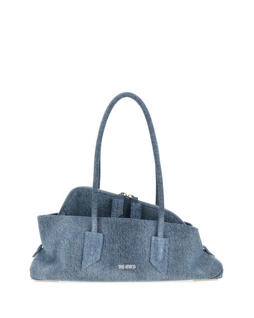 The Attico Blue Denim Small La Passeggiata Shoulder Bag