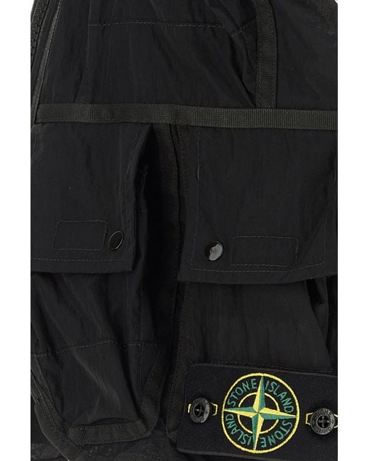 Stone Island Black Nylon Vest for men