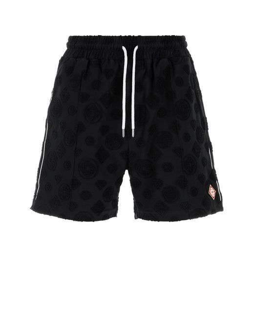 Casablanca Black Cotton Blend Bermuda Shorts for men