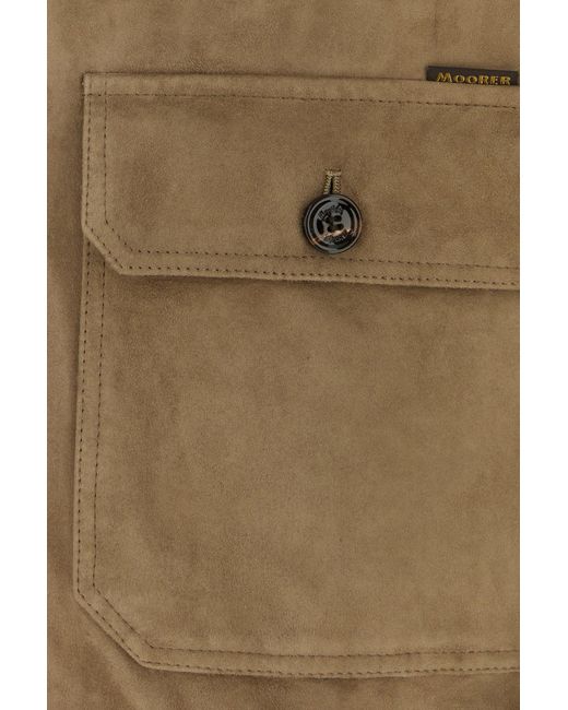 Moorer Green Cappuccino Suede Carlos Bomber Jacket for men