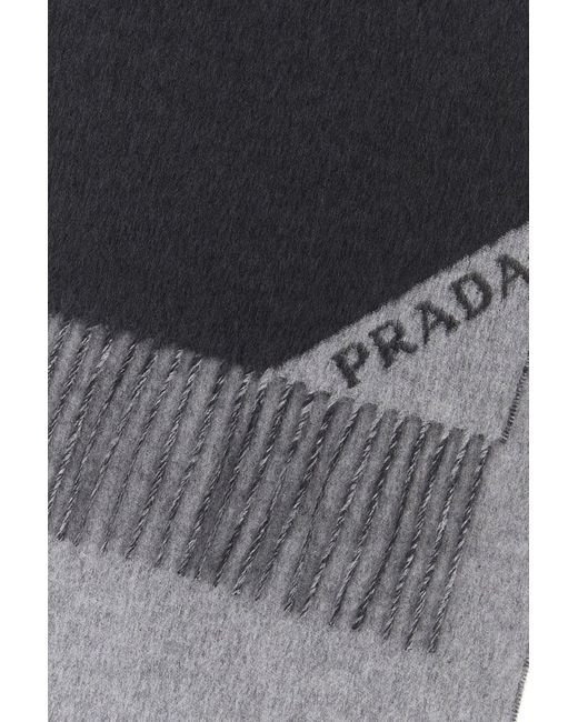 Sciarpa in cashmere antracite di Prada in Black da Uomo
