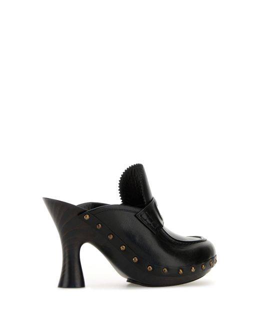 Sabot in pelle nera di Burberry in Black