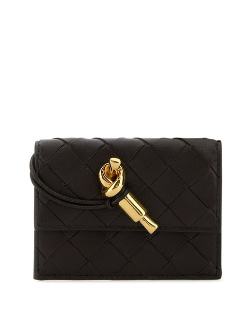 Portacarte Andiamo in nappa testa di moro di Bottega Veneta in Black